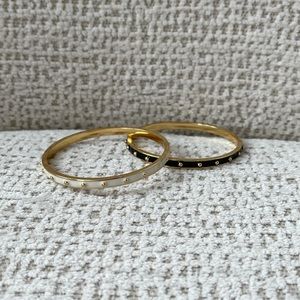 Kate Spade Enamel & Gold Bangles (set of two)